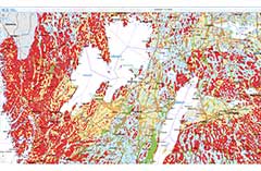  Utsnitt av en karta från kartvisare. Illustration.